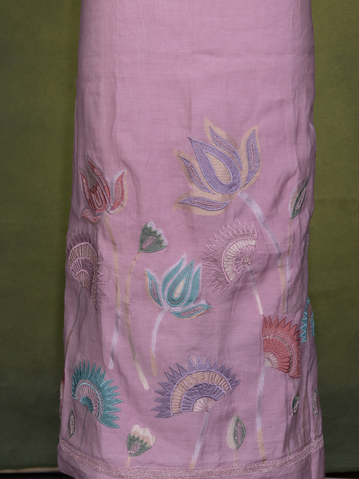 Pastel Pink Soft Cotton Unstitched Suit