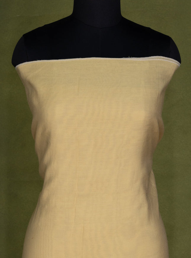 Pale Yellow Soft Cotton Unstitched Suit