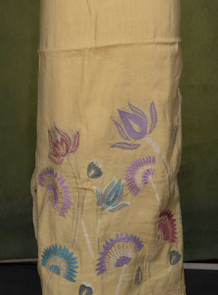 Pale Yellow Soft Cotton Unstitched Suit