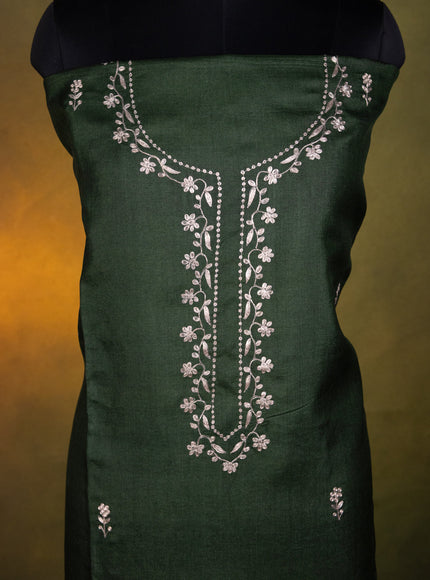 Dark Green Tussar Unstitched Suit