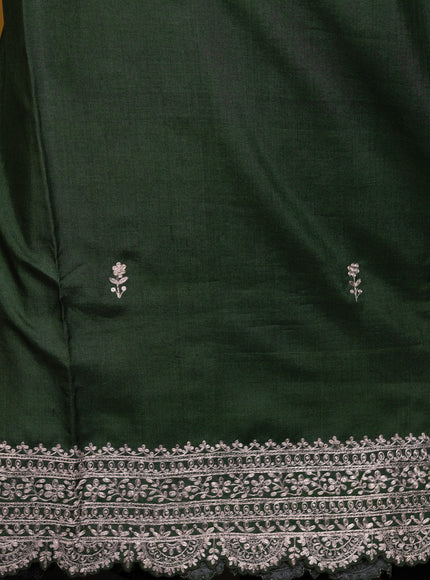Dark Green Tussar Unstitched Suit