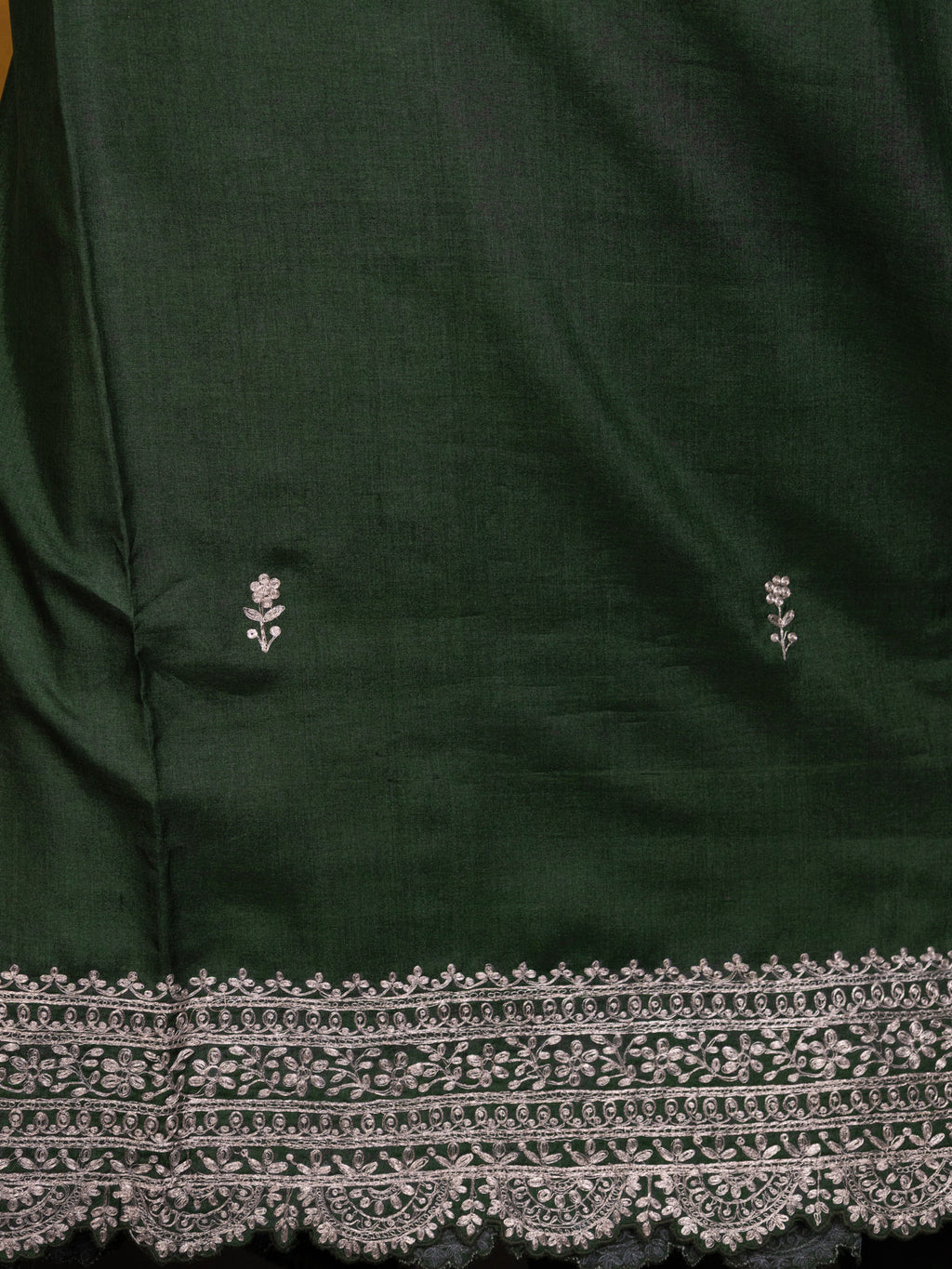 Dark Green Tussar Unstitched Suit