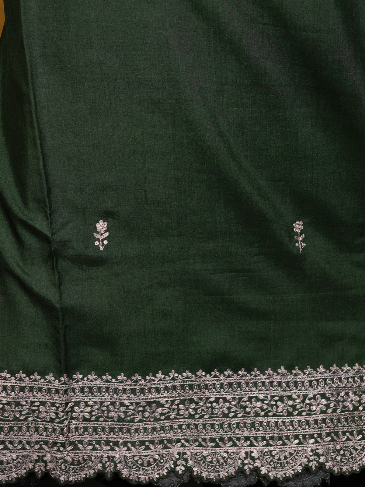 Dark Green Tussar Unstitched Suit