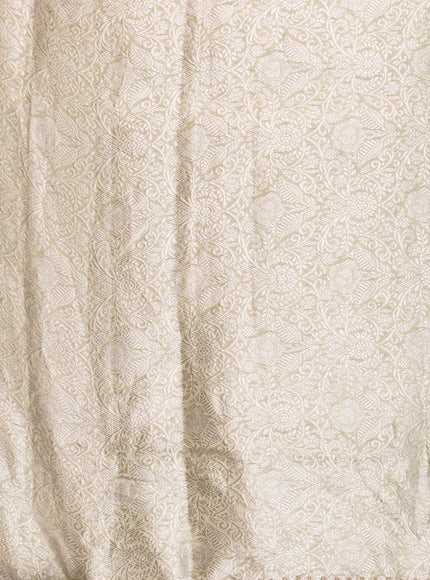 Pista Green Tissue Silk Unstitched Suit with Heavy Zari