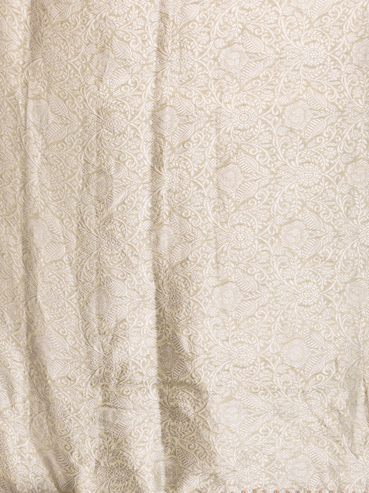 Pista Green Tissue Silk Unstitched Suit with Heavy Zari