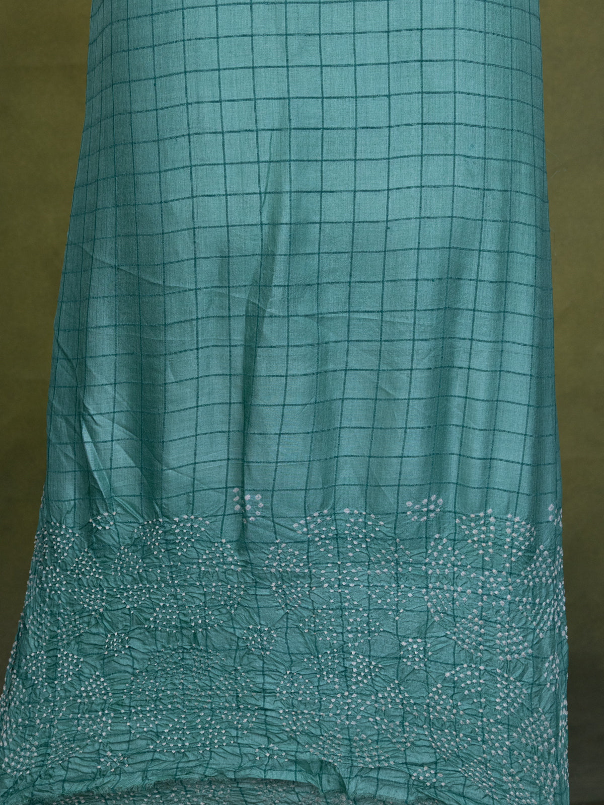 Green Tussar Silk Unstitched Suit