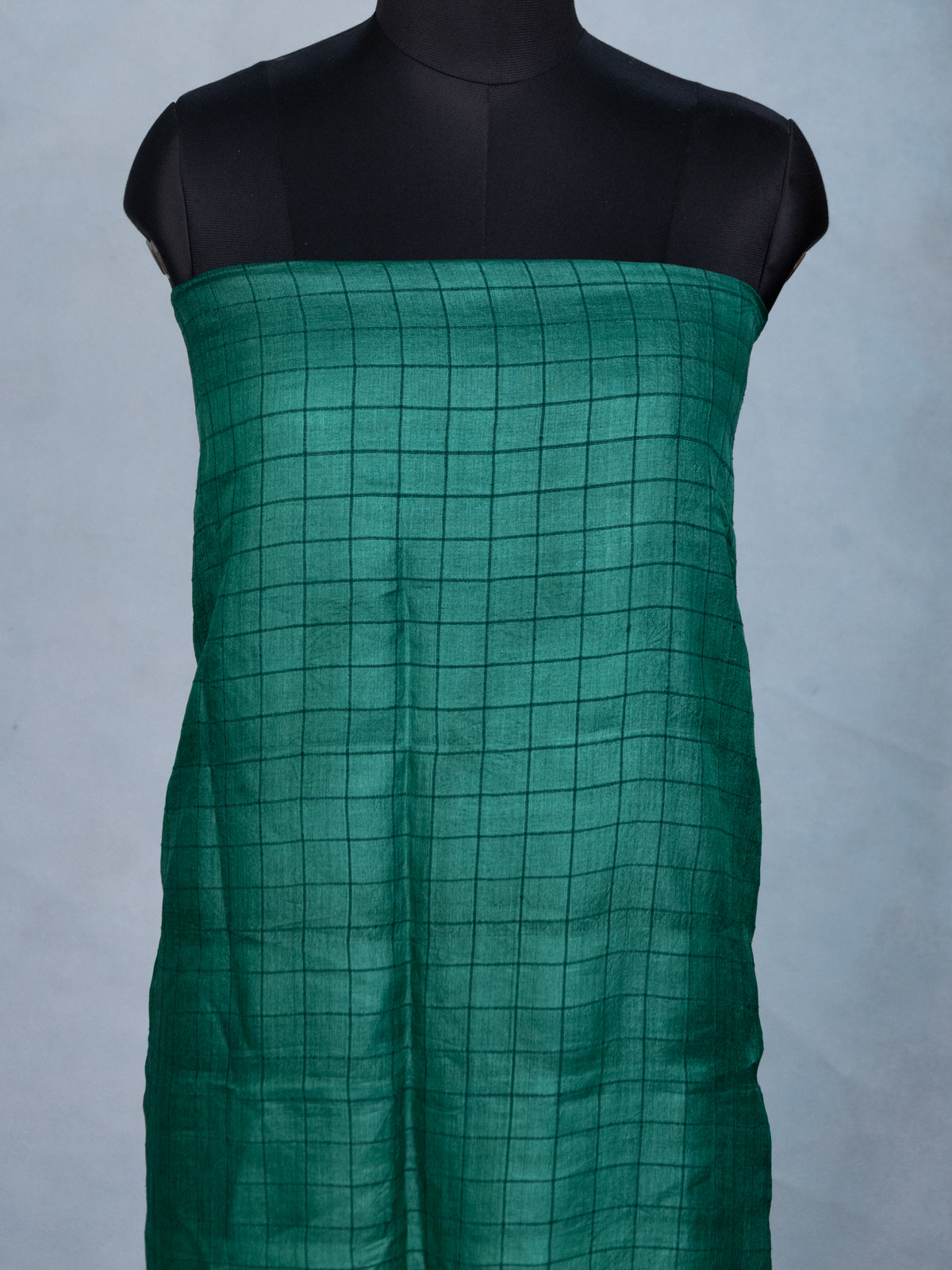 Green Tussar Silk Unstitched Suit
