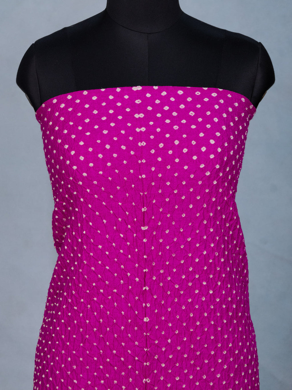 Pink Pure Tussar Bandhini Silk Unstitched Suit