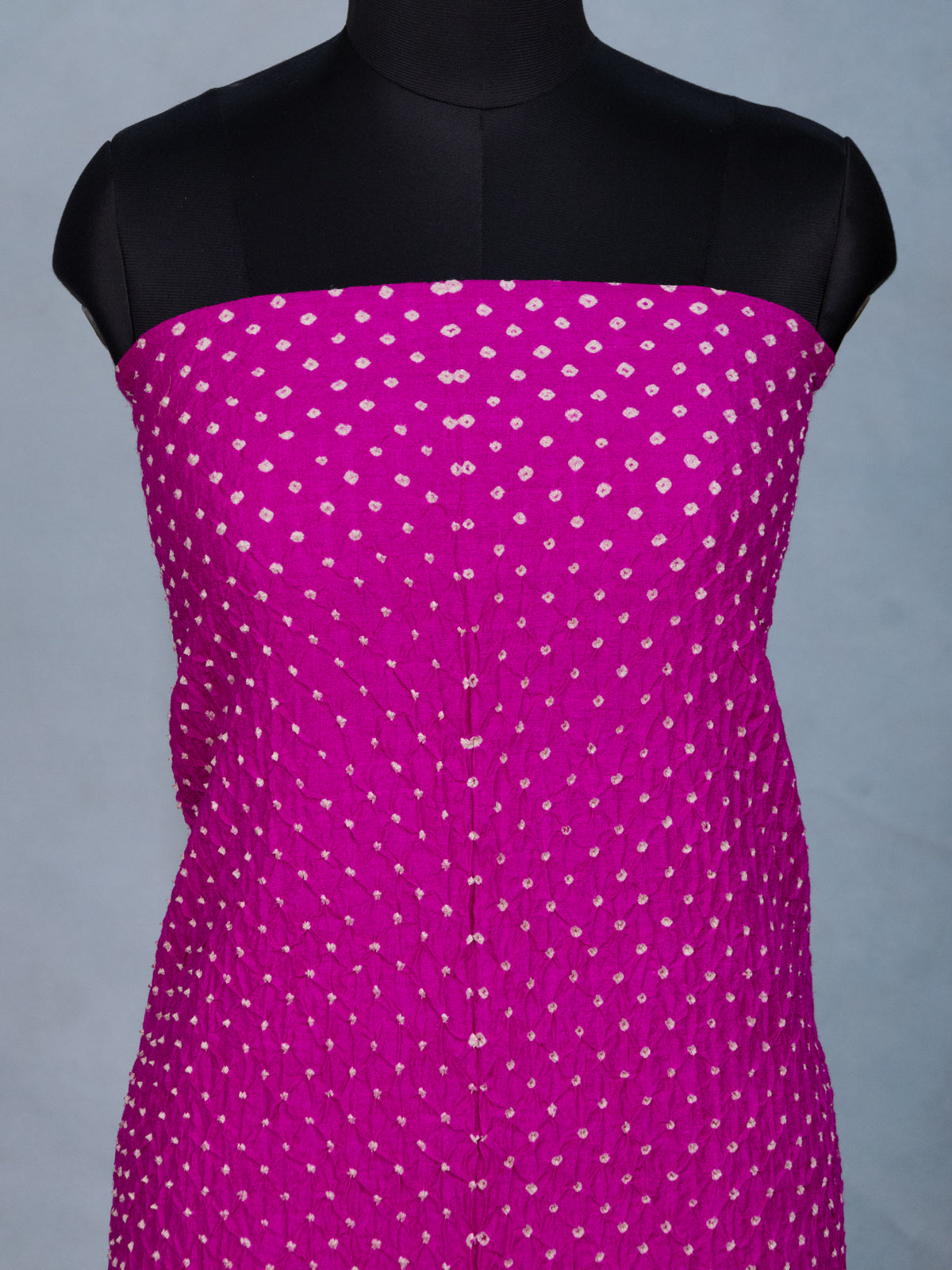 Pink Pure Tussar Bandhini Silk Unstitched Suit