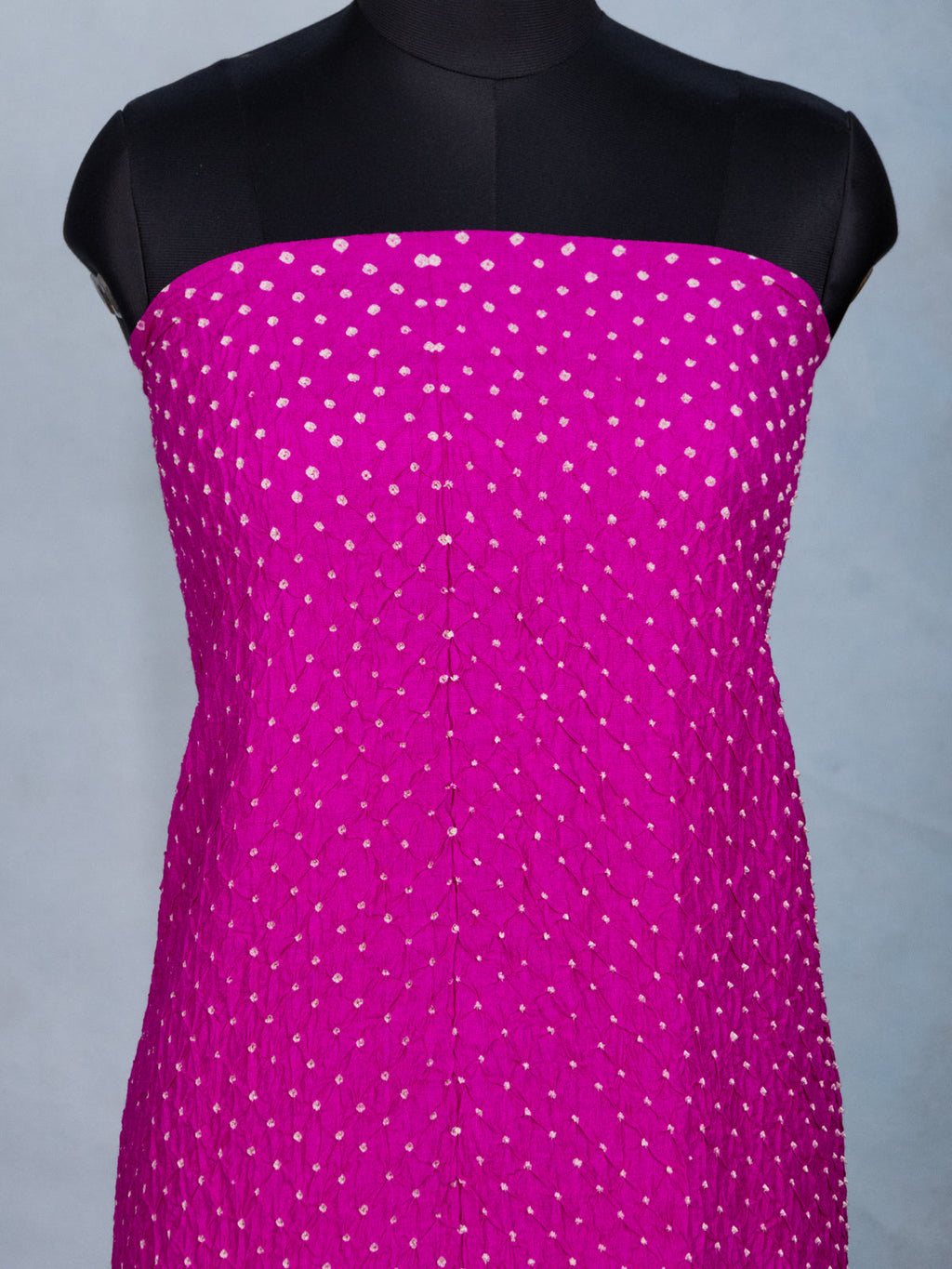 Pink Pure Tussar Bandhini Silk Unstitched Suit