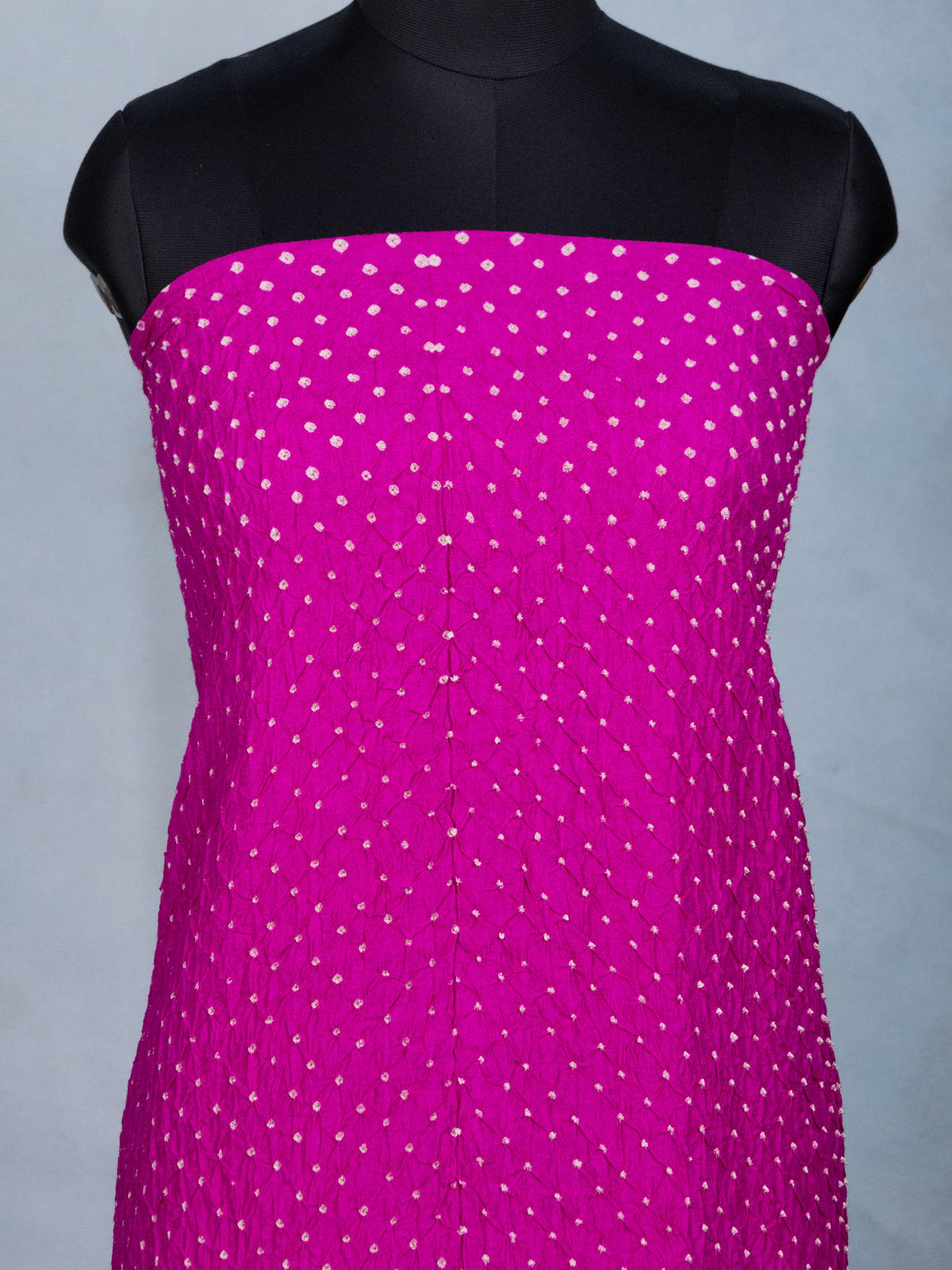 Pink Pure Tussar Bandhini Silk Unstitched Suit