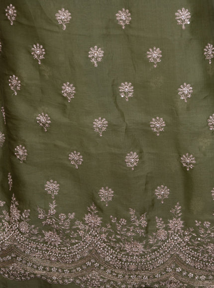 Pastel Green Organza Unstitched Suit