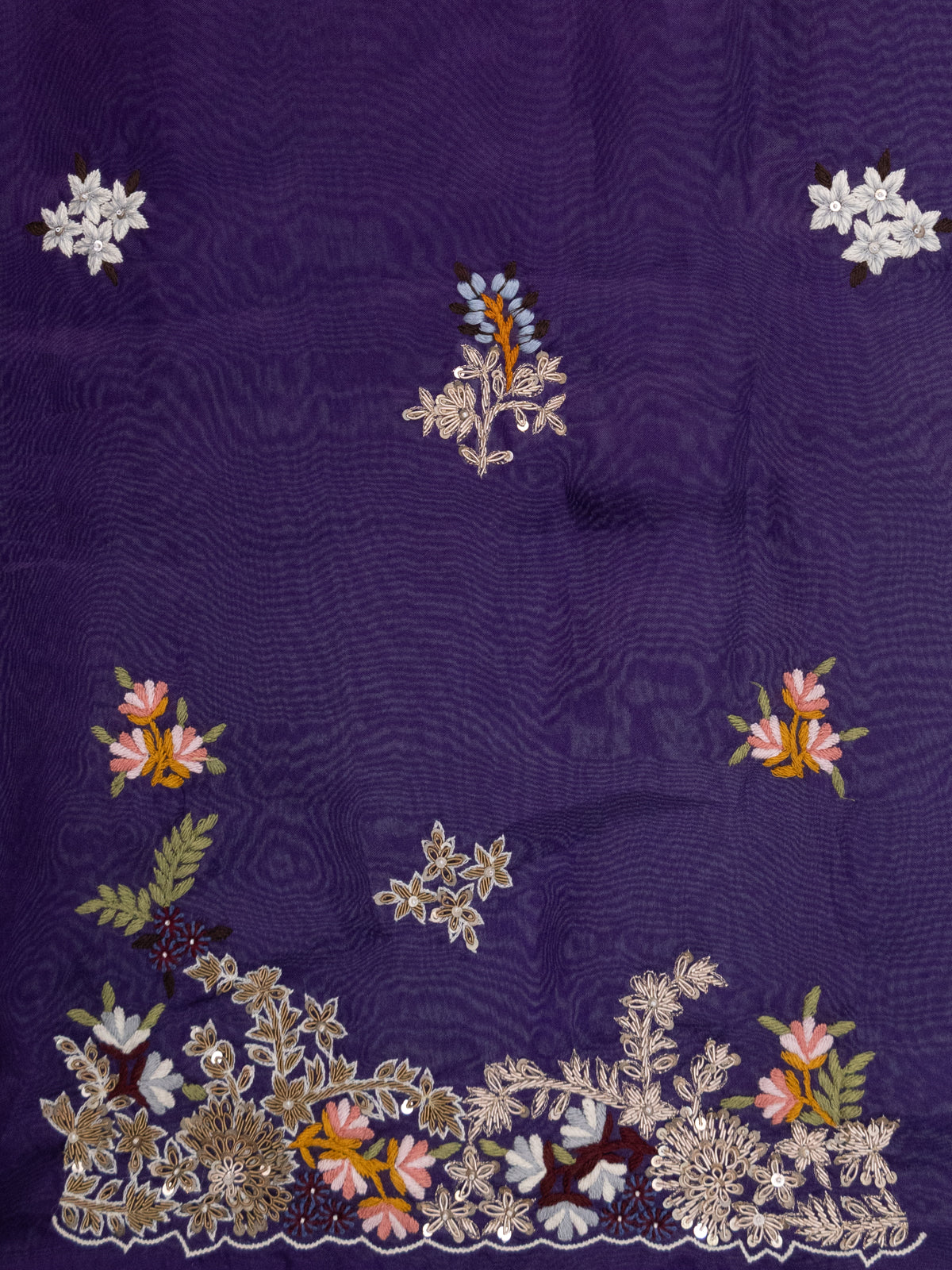 Violet Organza Unstitched Suit