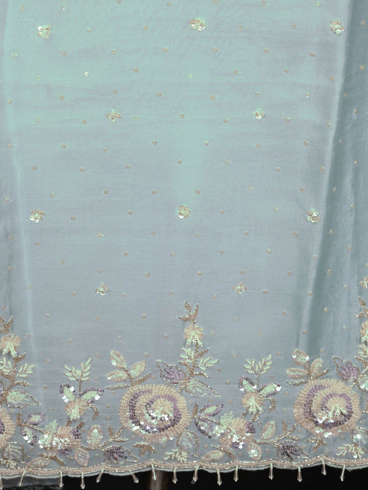 Pastel Blue Tissue Silk Unstitched Suit