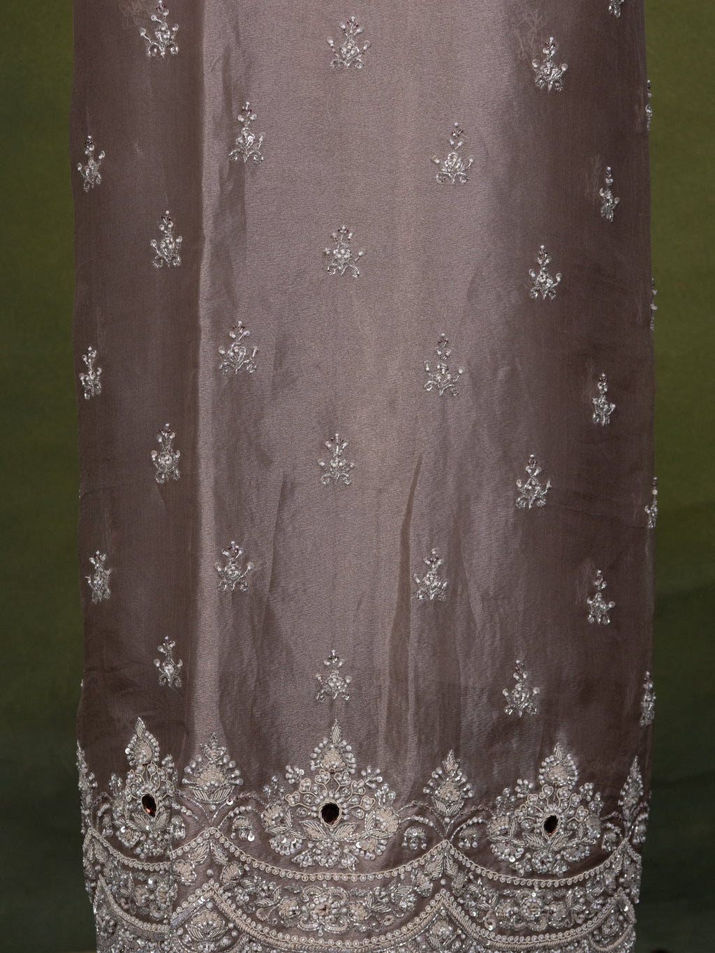 Pastel Brown Tissue Silk Unstitched Suit