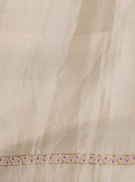 Cream Organza Unstitched Suit