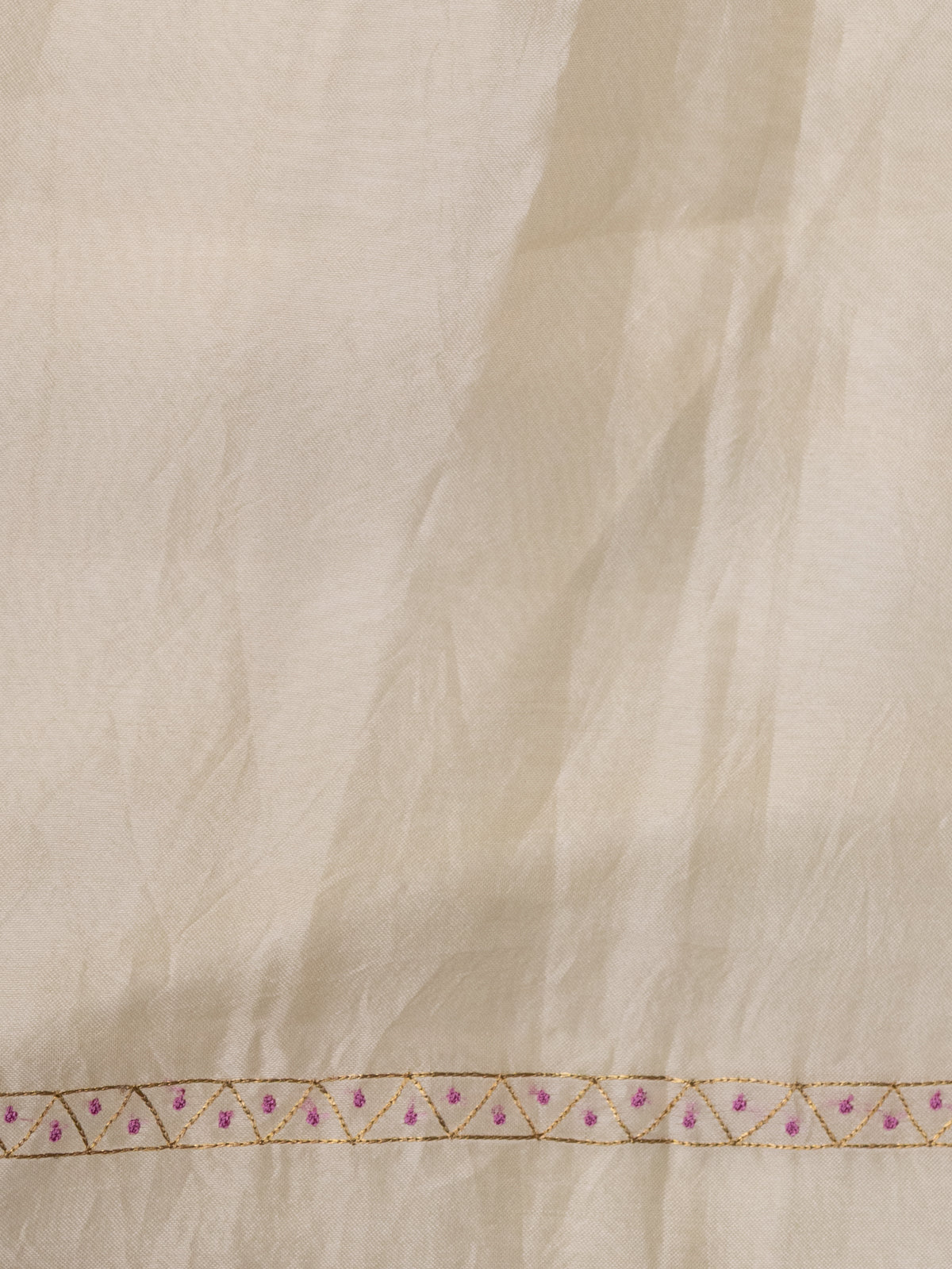 Cream Organza Unstitched Suit