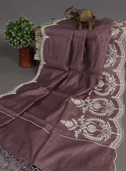 Rosy Brown Mul Chanderi Stitched Suit