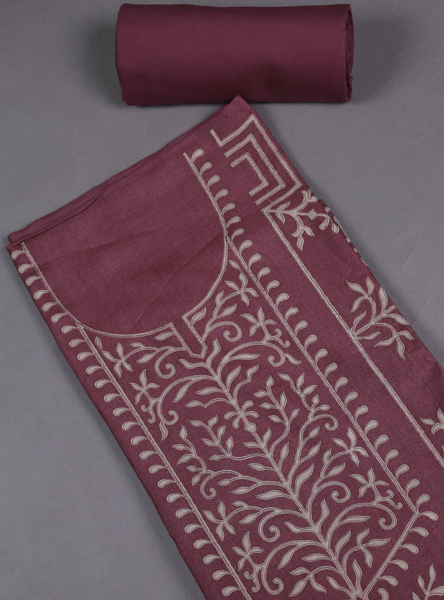 Mauve Tussar Silk Unstitched Suit