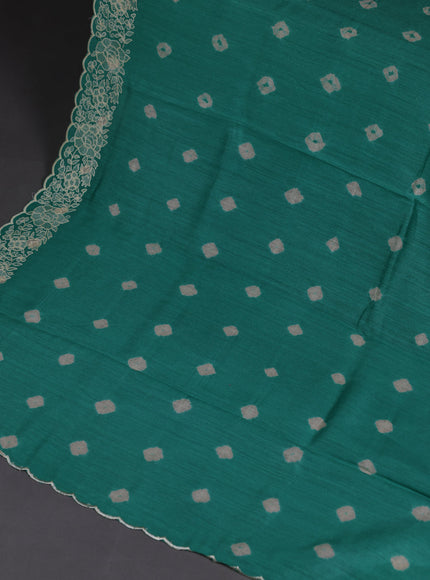 Sea Green Tussar Silk Unstitched Suit