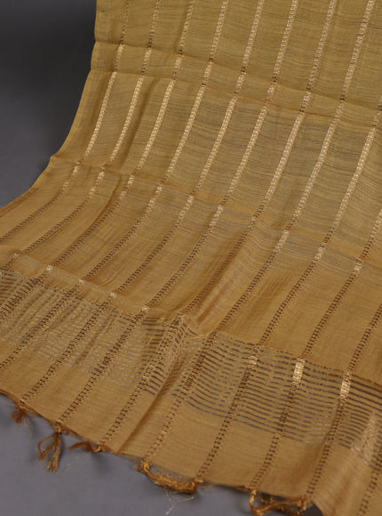 Mustard Yellow Tussar Silk Unstitched Suit
