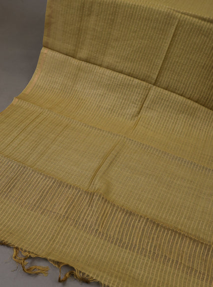 Yellow Tussar Silk Unstitched Suit