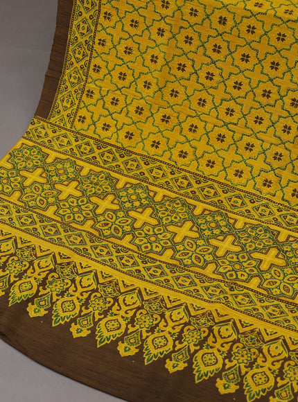 Dark Brown Tussar Silk Unstitched Suit