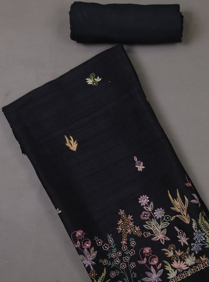 Black Tussar Silk Unstitched Suit
