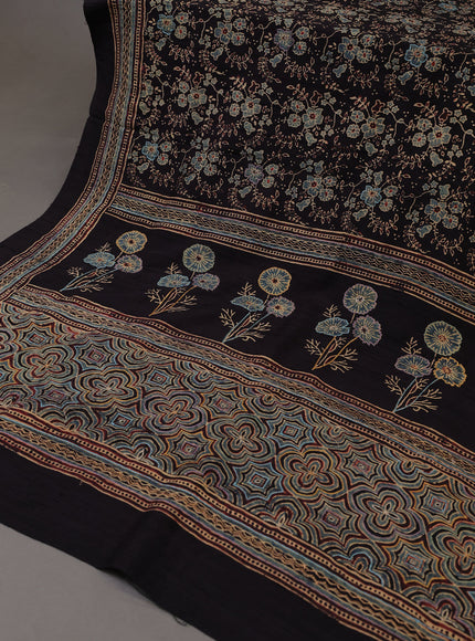 Black Tussar Silk Unstitched Suit