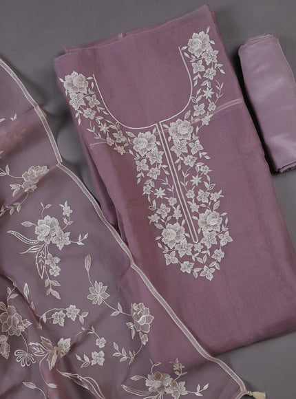 Light Levender Organza Silk Unstitched Suits
