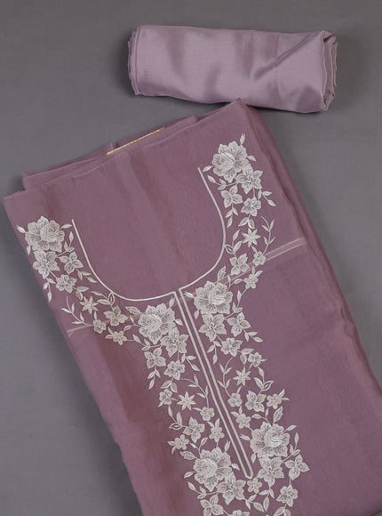 Light Levender Organza Silk Unstitched Suits