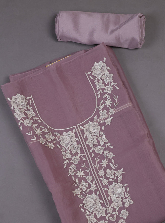 Light Levender Organza Silk Unstitched Suits