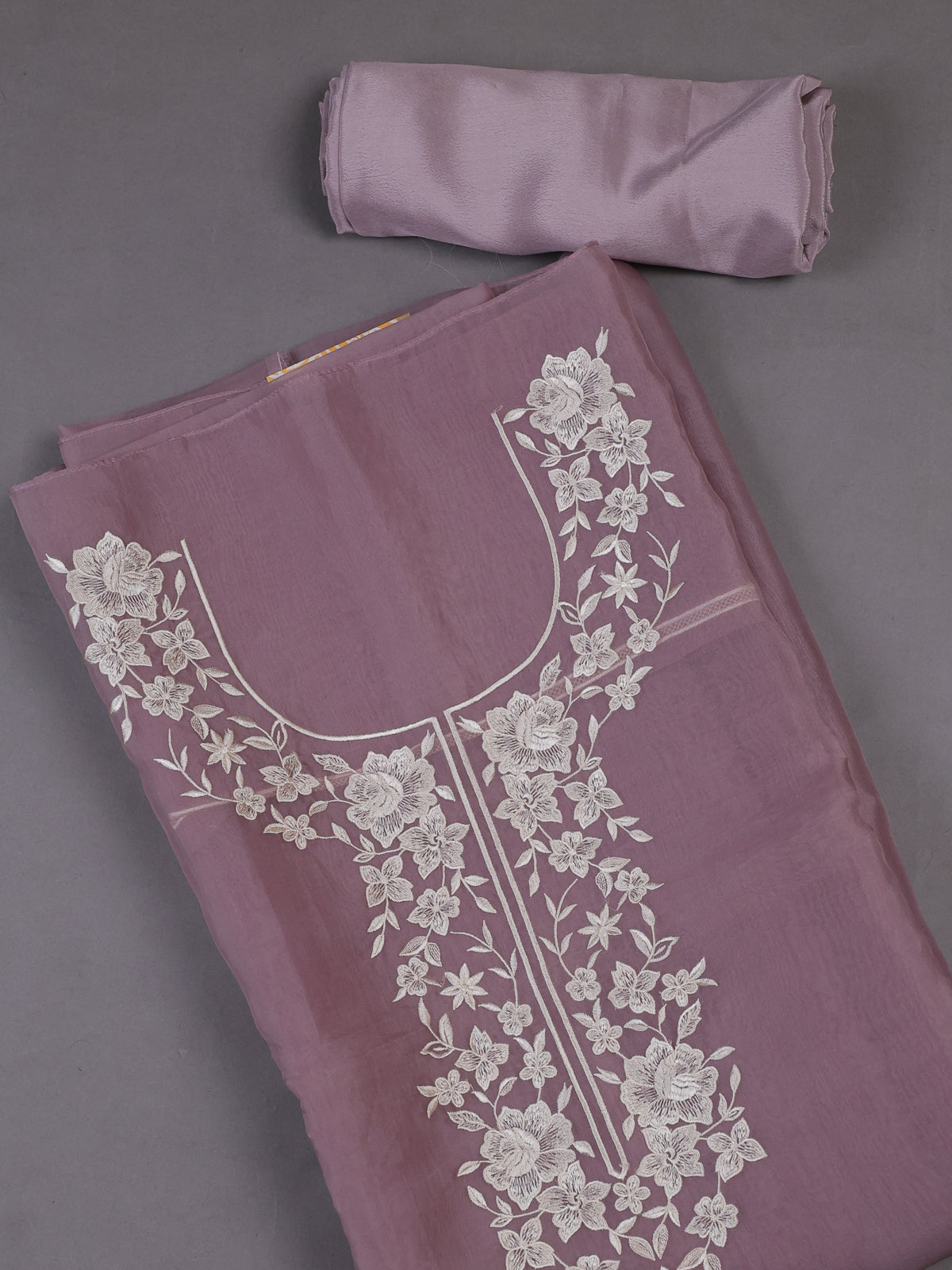 Light Levender Organza Silk Unstitched Suits