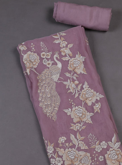 Light Levender Organza Silk Unstitched Suits