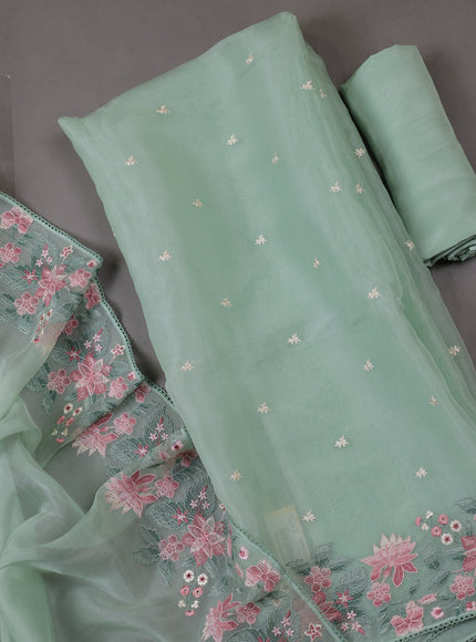 Light Green Organza Silk Unstitched Suits