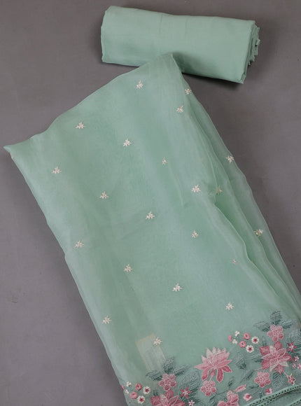 Light Green Organza Silk Unstitched Suits