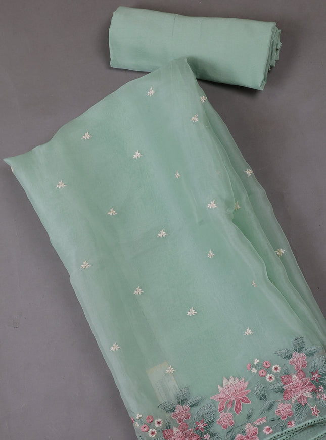 Light Green Organza Silk Unstitched Suits