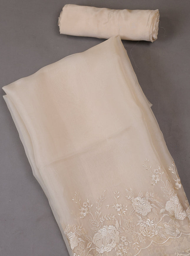 Off white Organza Silk Unstitched Suits