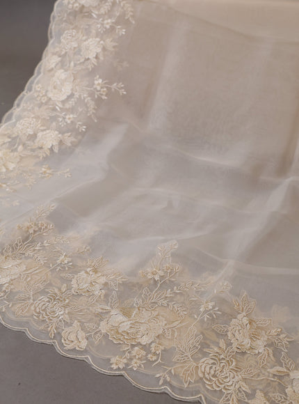 Off white Organza Silk Unstitched Suits