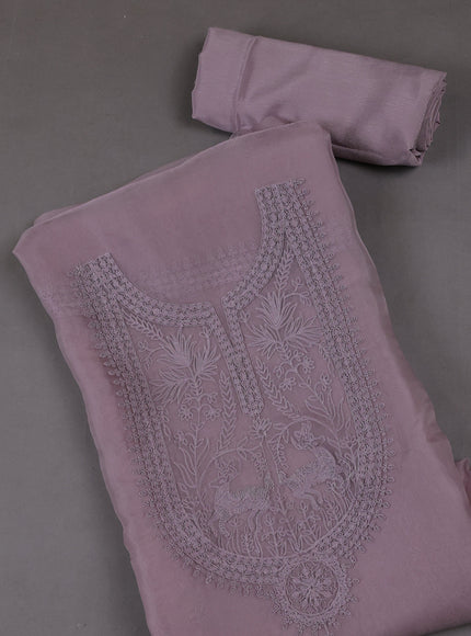 Levender Organza Silk Unstitched Suits