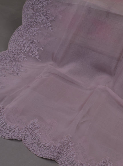 Levender Organza Silk Unstitched Suits