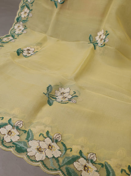 Yellow Organza Silk Unstitched Suits