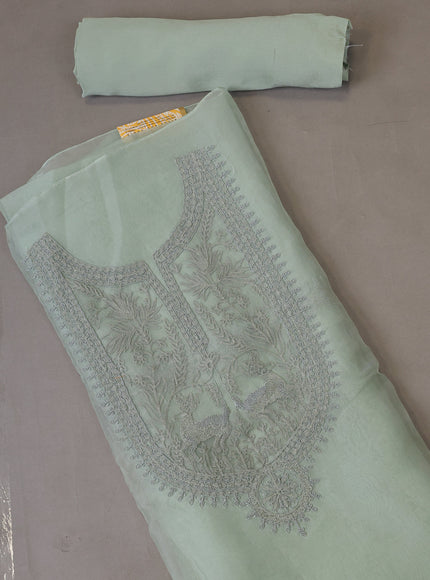 Light Green Organza Silk Unstitched Suits