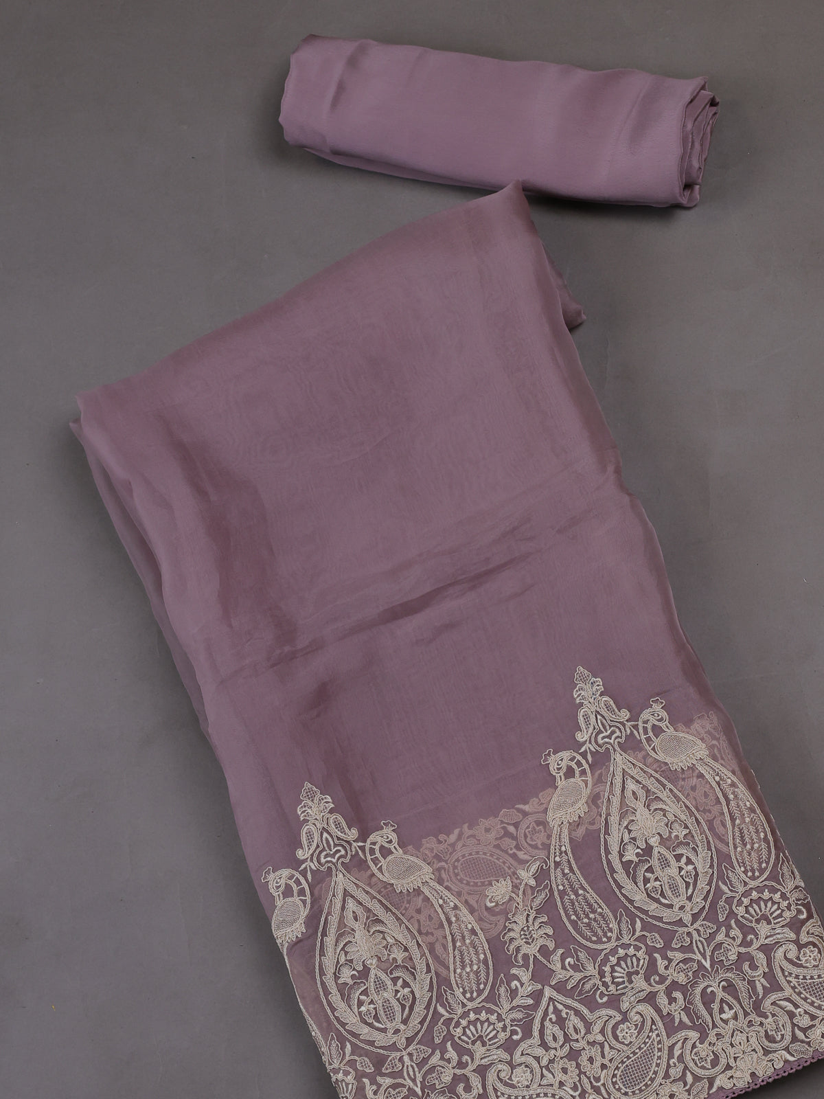 Levender  Organza Silk Unstitched Suits