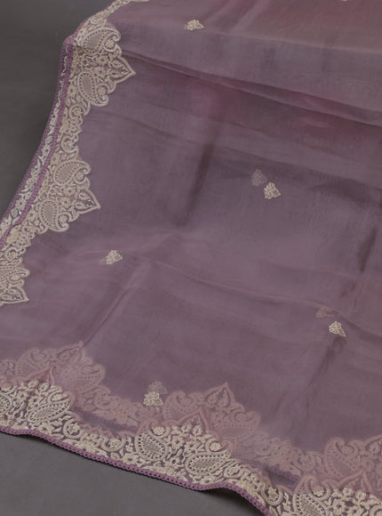 Levender  Organza Silk Unstitched Suits