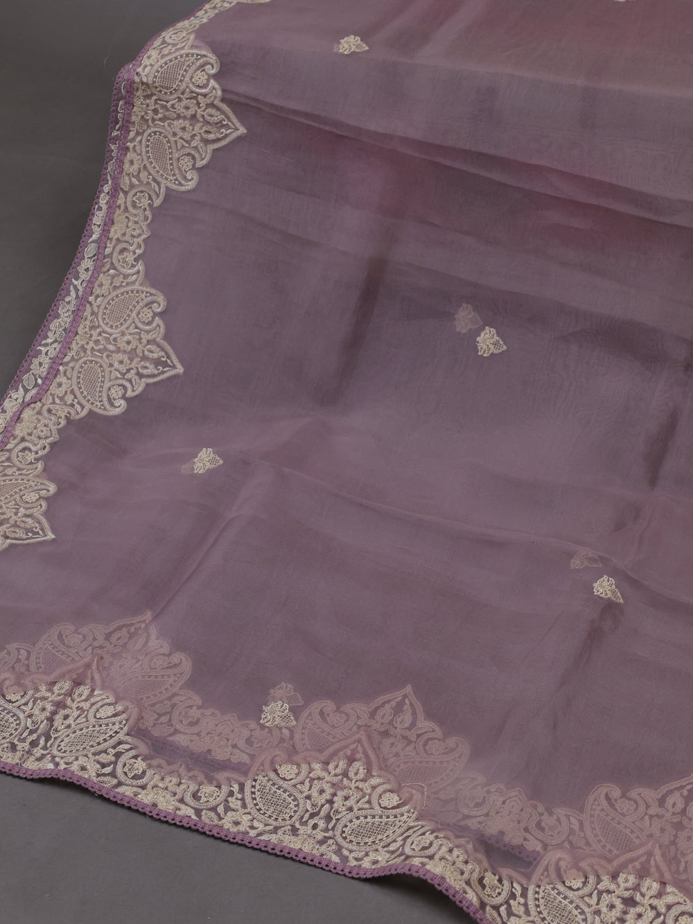 Levender  Organza Silk Unstitched Suits