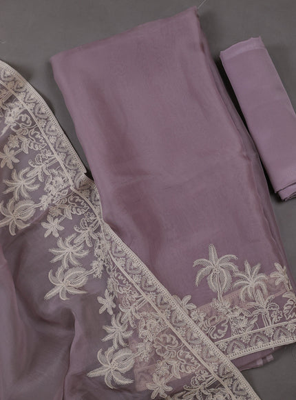 Levender  Organza Silk Unstitched Suits