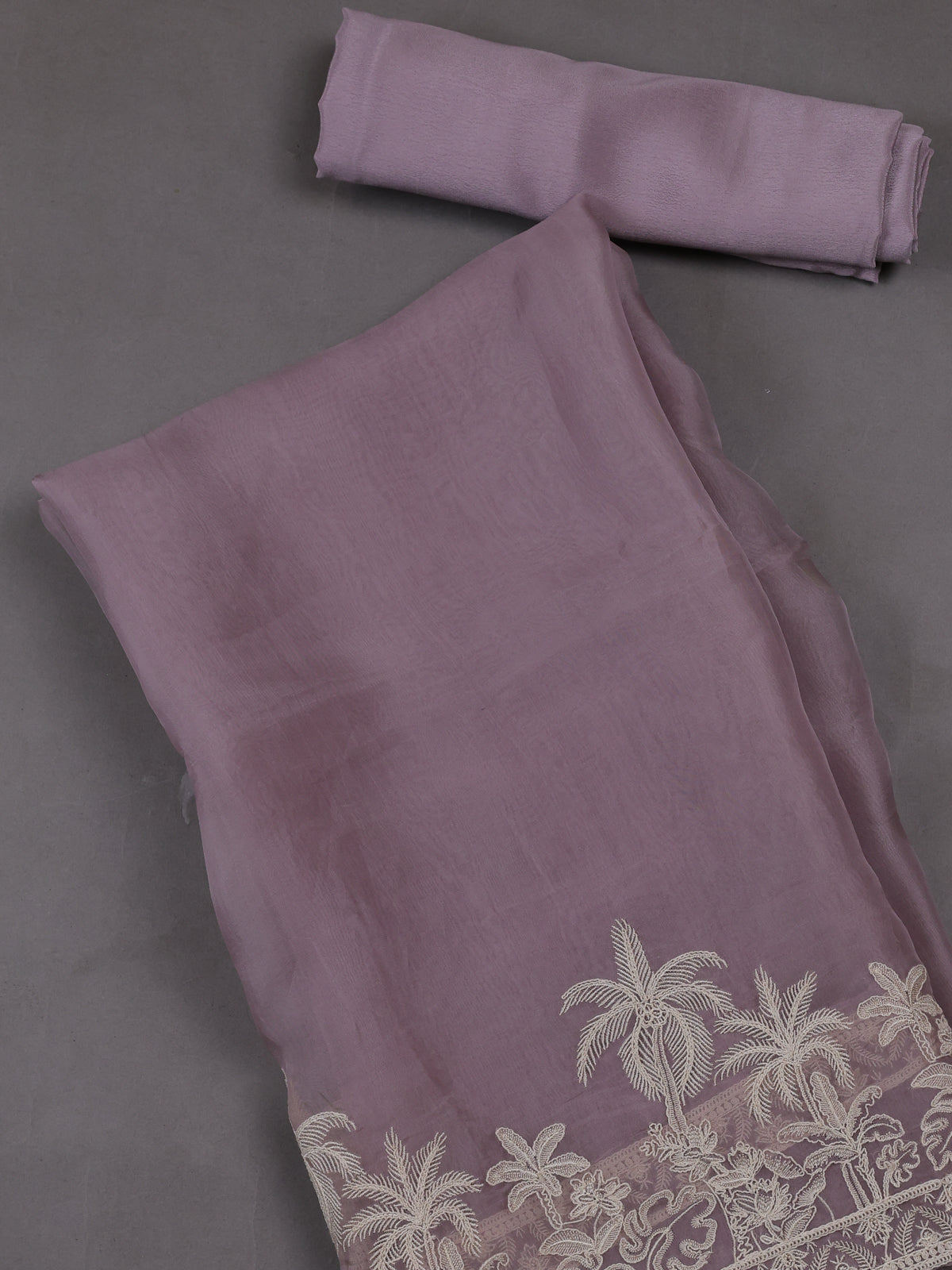 Levender  Organza Silk Unstitched Suits