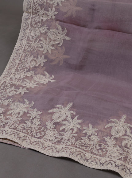 Levender  Organza Silk Unstitched Suits
