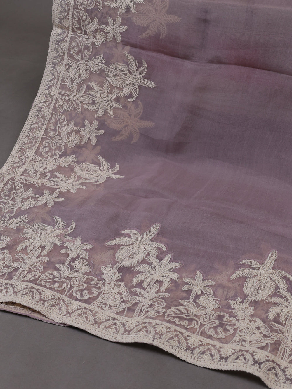 Levender  Organza Silk Unstitched Suits